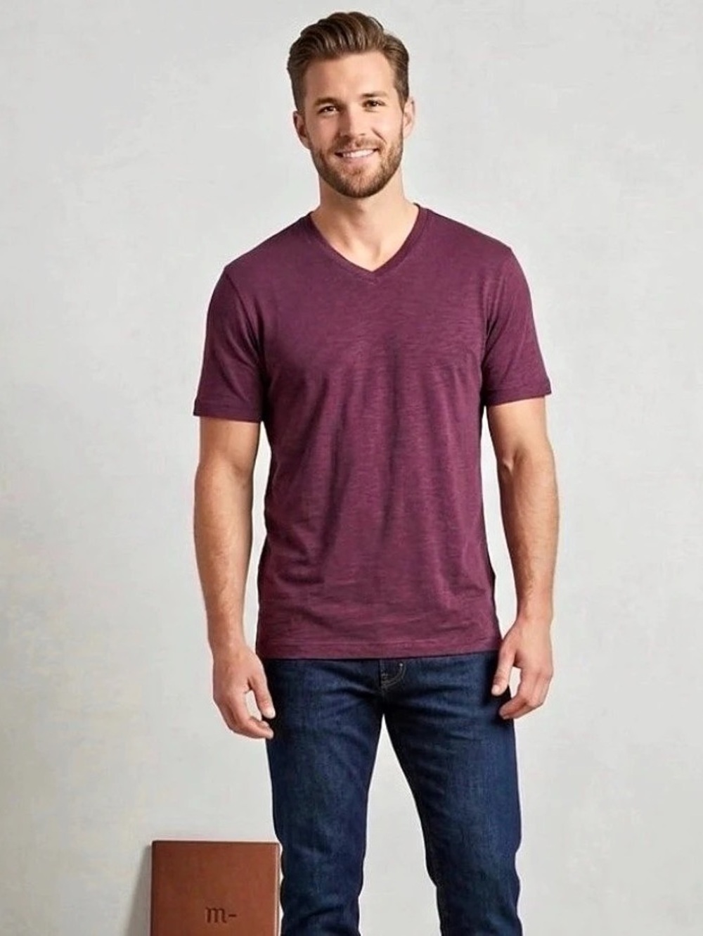 TravisMathew Cloud V-Neck T-Shirt Men's Purple Large